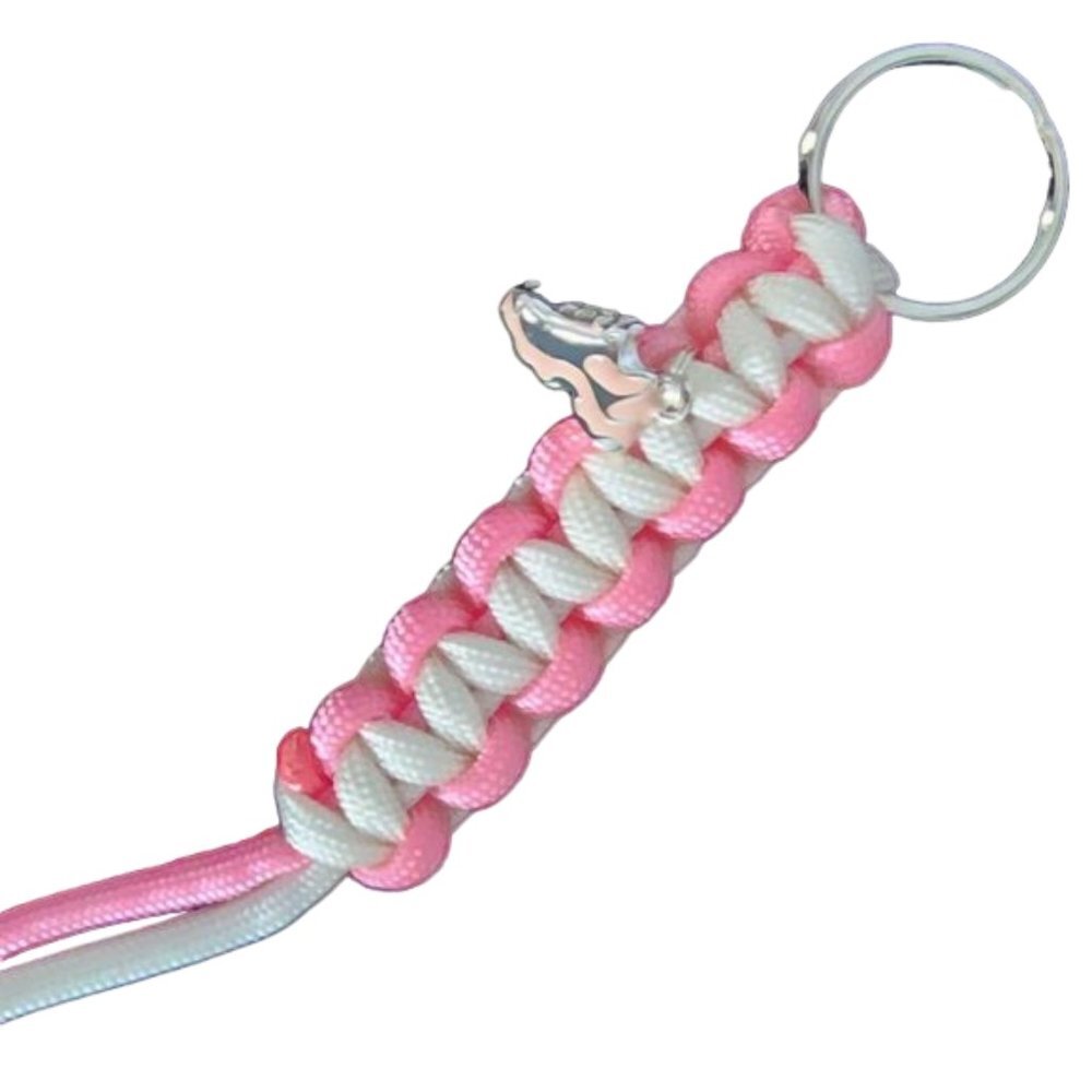Breast Cancer Awareness Key Chain with Sneaker Charm for Race for a Cure
